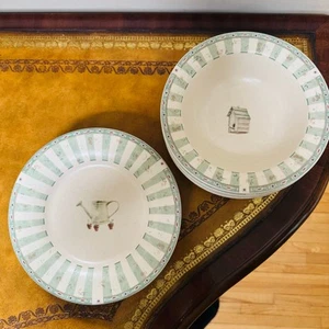 Pfaltzgraff Naturewood 5 Large Salad Soup Pasta Bowls & 5 Salad Lunch Plates - Picture 1 of 10