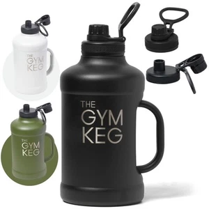 Gym Keg Insulated Metal Water Bottle 2L Large Capacity Keeps Cold 24hrs 12hrs - Picture 1 of 5