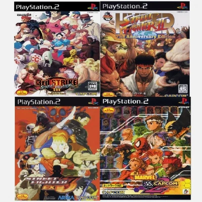 MARVEL VS. CAPCOM 2 Hyper Street Fighter II 3rd EX3 set of 4 Playstation 2 PS2 - Image 1 of 4