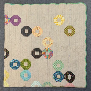 Patchwork Quilt Handmade 7x7ft Large King Grey Modern Hearts - RSPCA NW London - Picture 1 of 16