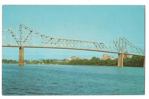 OHIO RIVER BRIDGE Connecting Huntington Chesapeake West Virginia Postcard  - Picture 1 of 2