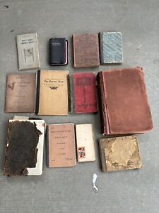 Antique Book Lot Of 12 Including Bible