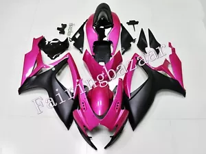 Kit de carenado de carrocería de inyección ABS 2006 GSXR600 GSXR750 rosa negro negro negro - Imagen 1 de 7
