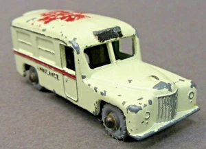 Matchbox #14 DAIMLER AMBULANCE gray plastic wheels diecast Play Worn - Picture 1 of 5