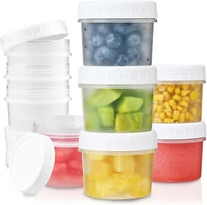 5 Oz Food Storage Jars With Screw Lids 12count Bpa Free Small Plastic Freezer - Picture 1 of 5