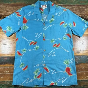 Vintage Paradise Found Shirt Mens Medium Hawaiian Short Sleeve AOP Tropical - Picture 1 of 17