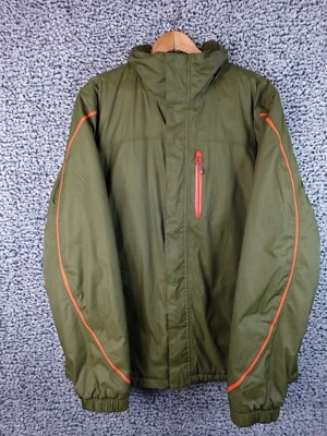 Land End Mens Ski Jacket Olive Green with Orange Accents Size Large 42-44 - Image 1 of 4