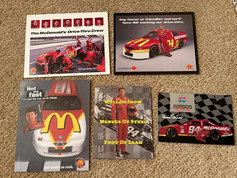 Bill Elliott “McDonald’s” #94 nascar racing postcard lot Cover
