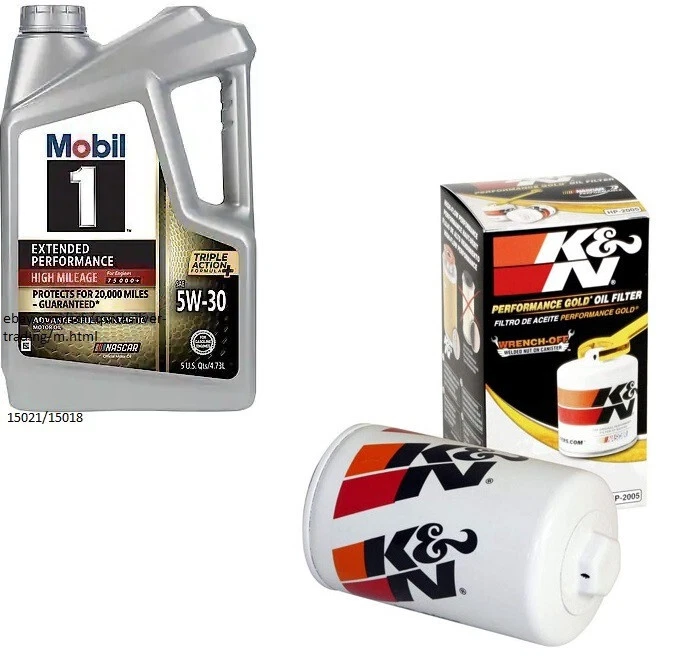 Aceite de motor Mobil1 5w30 EP/HM Adv Full Syn - 5 cuartos de galón con filtro de aceite K&N HP-2005 Foto 1 de 1