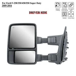 Tow Mirror For 2009-2016 Ford F-450 F-250 F-350 Super Duty LH Power Heated Glass - Picture 1 of 12