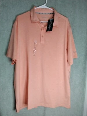 Walter Hagen Perfect 11 Performance 高尔夫 Polo 衫 XL 码橙色 S 袖全新无标签 — 第 1/4 张图片