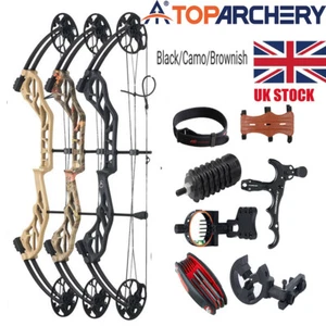 Archery Compound Bow Kit 19-70lbs 320fps RH for Hunting Shoot Draw Length 19-30" - Picture 1 of 24