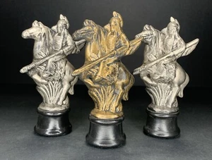 VTG Set Of 3 Native American Warrior Horse Rider Figurines 5.5” Atlantic Mold - Picture 1 of 13