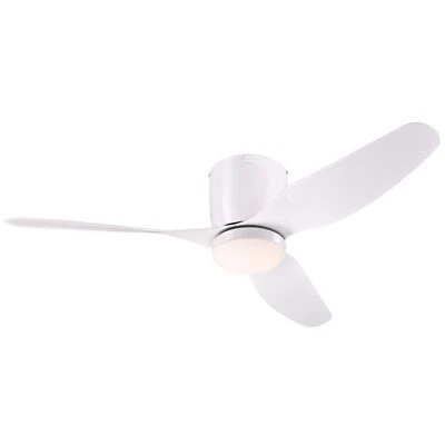 Flush mount ceiling fan with LED lighting and remote Carla White 117 cm 46" - Image 1 of 4