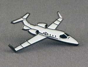 Brand new Lear Jet airplane aeroplane aviation tie pin badge metal enamel white - Picture 1 of 2