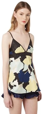 Topshop By Unique Womens Abstract Floral Print Tank Top/Cami 12 Large - Image 1 of 4
