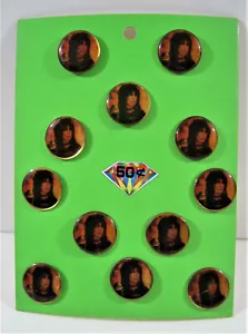 Pin de concierto de colección para cantante principal música banda de rock exhibición de 12 en tarjeta stock antiguo - Imagen 1 de 2