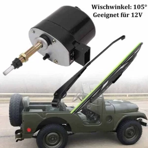 12V Uniwersalny silnik wycieraczek szyby przedniej z ramieniem i ostrzem do ciągnika Willys Jeep - Zdjęcie 1 z 12
