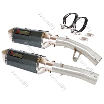 For Yamaha FJR1300 2001-2023 Motorcycle Exhaust Tips Rear Muffler Slip on Escape - Image 1 of 4
