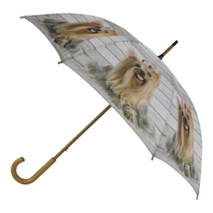 Regenschirm Hunde Yorkshire Grau Stabil Groß Schirm Herren Damen Geschenk - Bild 1 von 2
