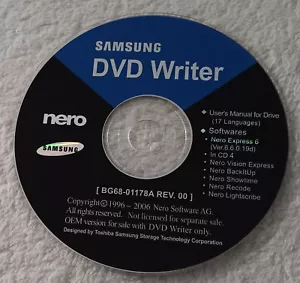 samsung DVD Writer NERO Express 6 Pc Computer CD-Rom DVD Burning Software - Picture 1 of 1