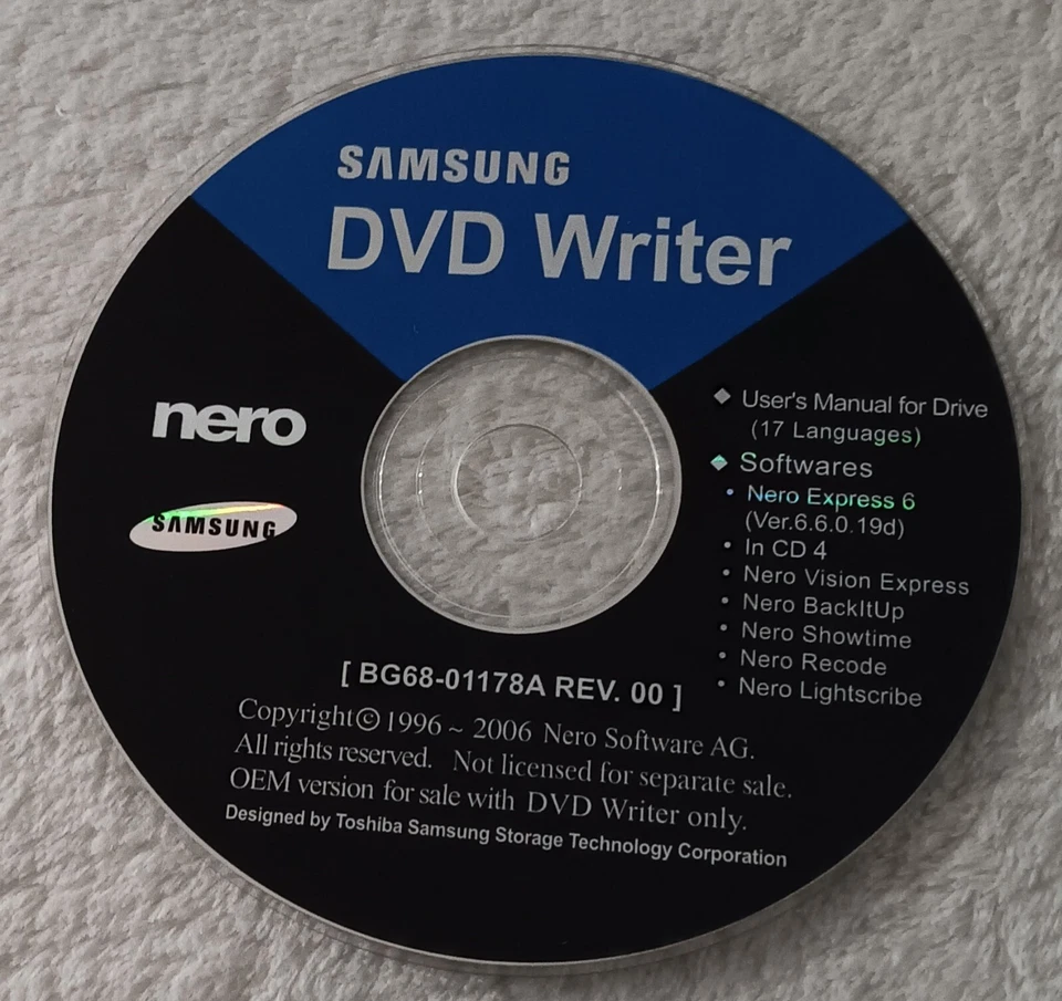 samsung DVD Writer NERO Express 6 Pc Computer CD-Rom DVD Burning Software  - Image 1 of 1