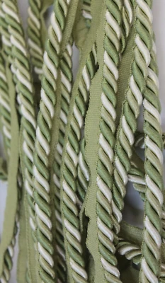 2 yardas Oliva/Kahkai/Crema Tapicería Brida Cordón 3/8" 9.5mm Hecho en EE. UU. De Colección Foto 1 de 2