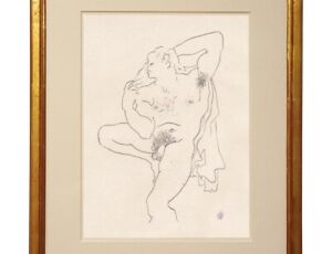 Jean Cocteau Drawing Male Gay French Hercules Heracles Muscle portrait nude