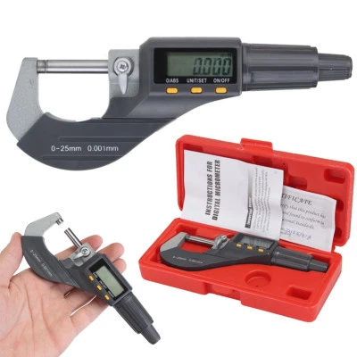 Digitale Mikrometer Bügelmessschraube Micrometer Messschraube 0~25mm Caliper