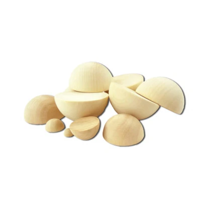 10mm to 75mm Natural Wooden Craft Half Balls/Spheres Wood Semicircle Semi-circle - image 1 of 3