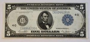 1914 SERIES $5 FEDERAL RESERVE NOTE. FR #859-A. Cleveland. Crisp. Bright. VG - Picture 1 of 2