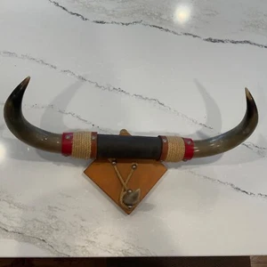 VINTAGE 1970ER JAHRE Longhorn Lenkung Wandhängehaken Dekor SELTEN EINZIGARTIG... - Bild 1 von 7