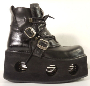 Nowa spódnica czarne skórzane buty platformowe Neptuno rozmiar 42 US 8.5
