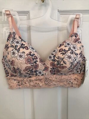 Sujetador de encaje floral rosa sin aros Cato para mujer 34B nuevo con etiquetas Foto 1 de 4