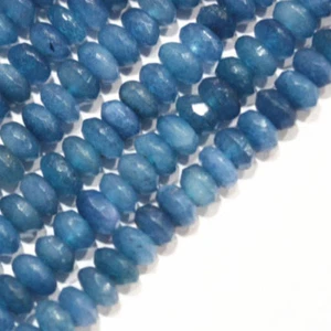 Natural 5x8mm Faceted Brazil Blue Aquamarine Gemstone Rondelle Loose Beads 15'' - Picture 1 of 6
