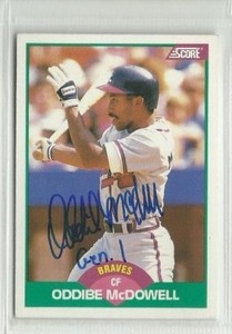 Oddibe McDowell 1989 Score Traded autographed auto signed card Braves