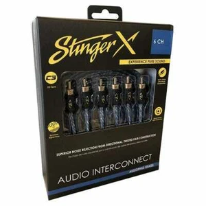 STINGER X1 Series 6-Channel RCA Interconnect Cables High End Car Audio - 17 FOOT - Picture 1 of 2