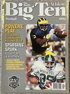 Big Ten Football Athlon Magazine 1992 Michigan State TJ Duckett Ricky Powers