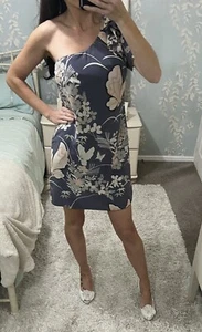 Belle By Oasis Silk One Shoulder Ruffle Short Oriental Dress Wedding / Races - Picture 1 of 5