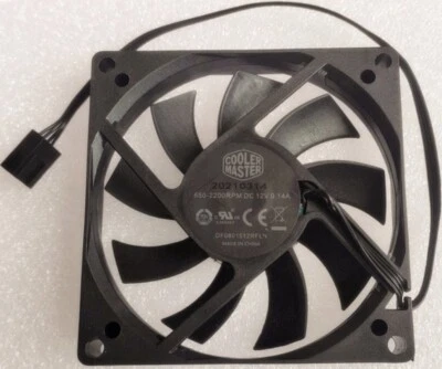 CoolerMaster DF0801512RFLN 12V 0.14A 8015 8CM PWM 4PIN Cooling Fan - Image 1 of 2