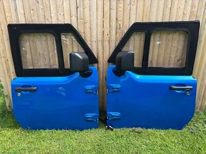 2018-2024 Jeep Wrangler FRONT DOOR PAIR w/UPPER Half Doors JL JT Mopar - Picture 1 of 22