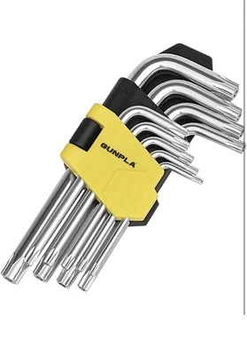 Torx Hex Key Allen Star Short Arm Wrench Hex Keys Security Torx End Holes Set of - Image 1 of 2