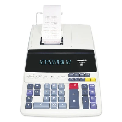 Sharp EL-1197PIII Heavy-Duty 12-Digit Printign Calculator, 2-Color, New in Box - Image 1 of 4