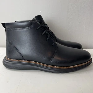 Cole Haan Boots Mens 8.5 Black Brown Grand Ultra Leather Chukka Corpcore Shoes - Picture 1 of 9