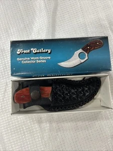 Vintage Frost Cutlery Cat Skinner Knife With Leather Sheath - Picture 1 of 5