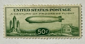 USA #C18 1933 50c grüner Graf Zeppelin MH/VF, Scharnierreste; 45 $ SCV - Bild 1 von 3
