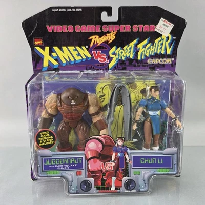 X-Men Vs. Street Fighter Juggernaut & Chun Li Figure Set Capcom ToyBiz 1998 NEW - Image 1 of 4