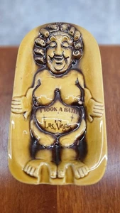 Vintage Risqué Souvenir Ash Tray Las Vegas Nude Woman I Took A Bath In Las Vagas - Picture 1 of 9