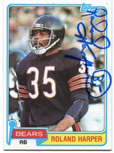 ROLAND HARPER Signed Chicago Bears 1981 Topps Card #516 COA - Picture 1 of 4