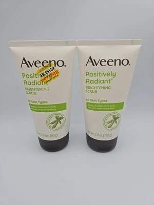 Осветляющий ежедневный скраб Aveeno Positively Radiant Skin Brightening 2 упаковки 5 унций каждое очищающее средство - Изображение 1 из 2